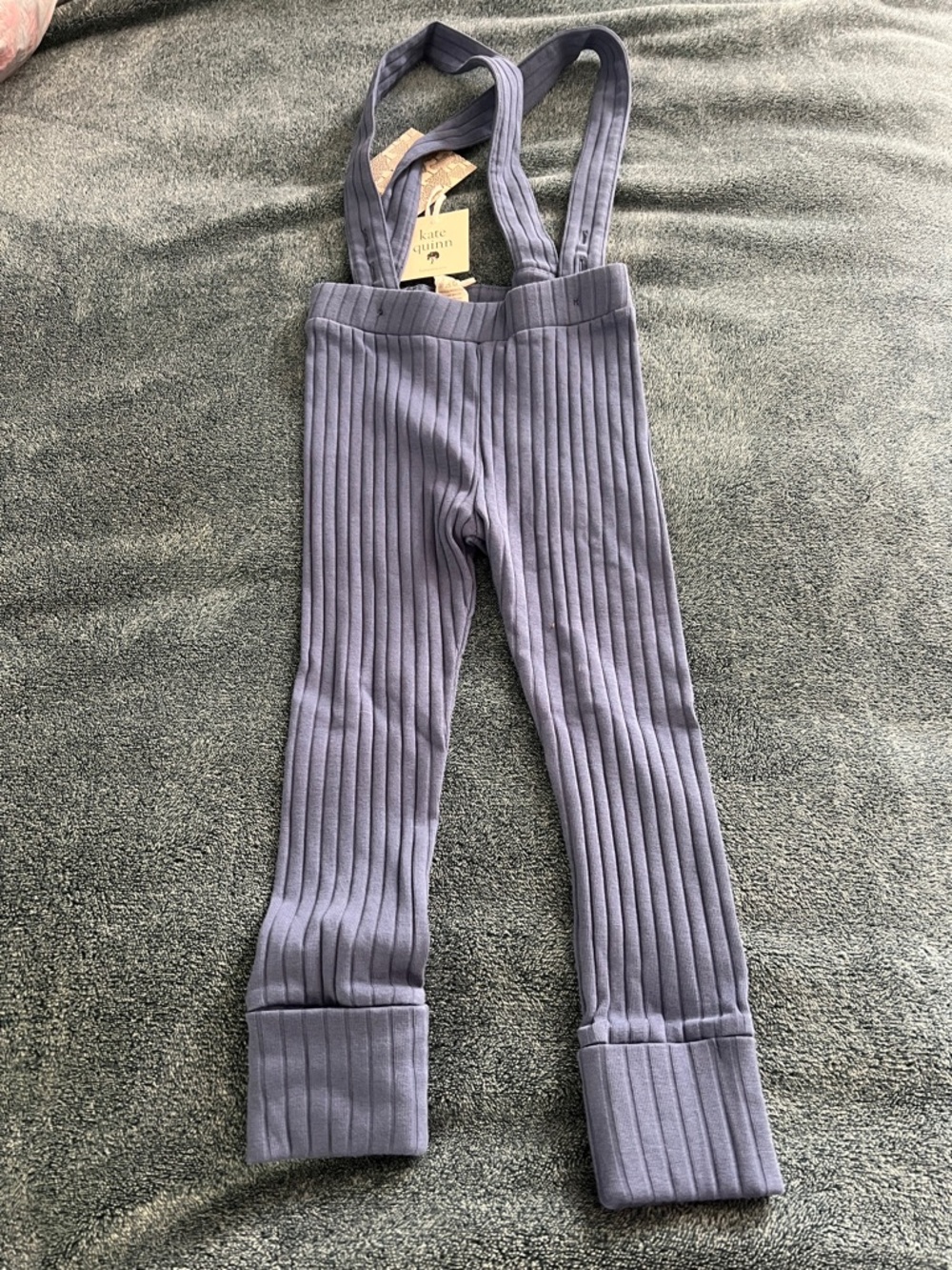 NWT kate quinn essentials Kids Ribbed Suspenders Bottoms 3T